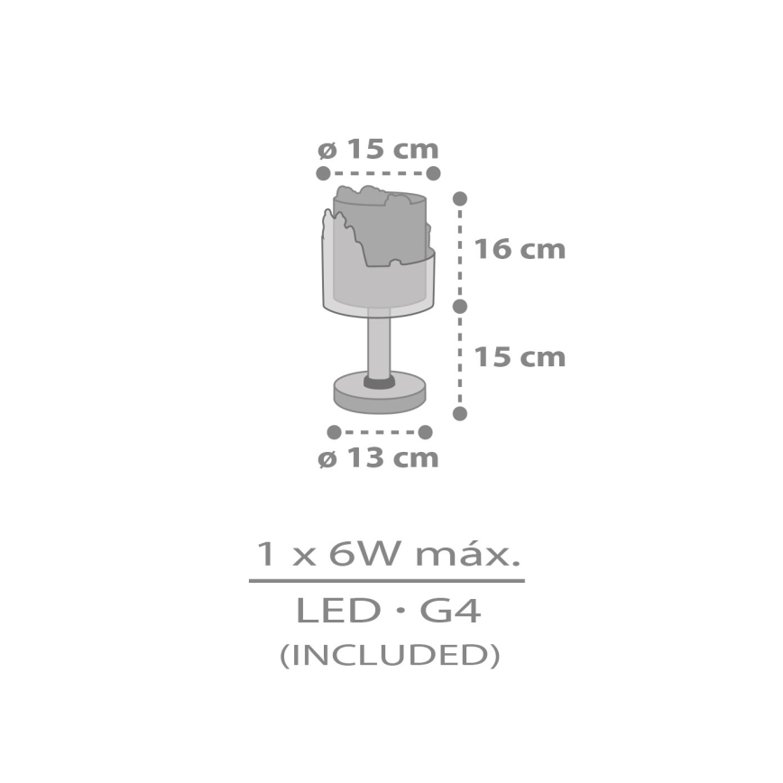 Dalber 76301 - Lámpara infantil LED SNOOPY 1xG4/4W/230V blanca/roja