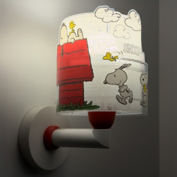 Dalber 76309 - Lámpara de pared infantil SNOOPY 1xE27/15W/230V blanca/roja