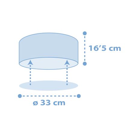 Dalber 82216T - Plafón infantil STAR LIGHT 2xE27/60W/230V azul