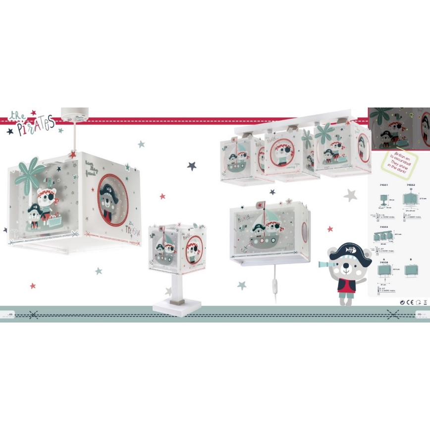 Dalber D-74551 - Lámpara de mesa infantil PIRATES 1xE14/40W/230V
