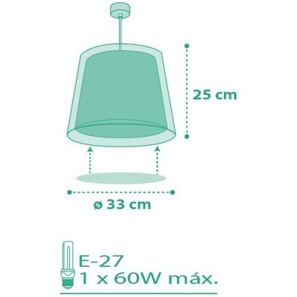 Dalber D-80222S - Lámpara colgante infantil VICHY 1xE27/60W/230V