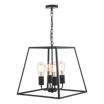Där Lighting ACA8622 - Lámpara de araña con cadena ACADEMY 4xE27/60W/230V negra