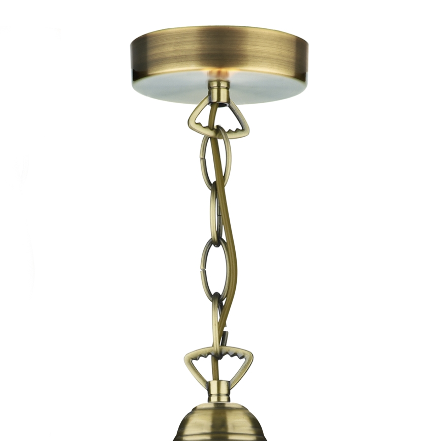 Där Lighting ARD866 - Lámpara colgante con cadena ARDECHE 1xE27/60W/230V latón/marrón ahumado