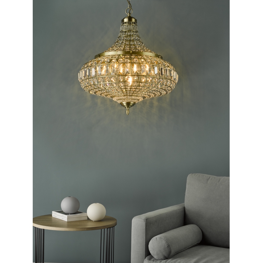 Där Lighting ASM0675 - Araña colgante con cadena ASMARA 6xE14/40W/230V latón