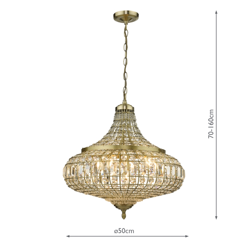 Där Lighting ASM0675 - Araña colgante con cadena ASMARA 6xE14/40W/230V latón