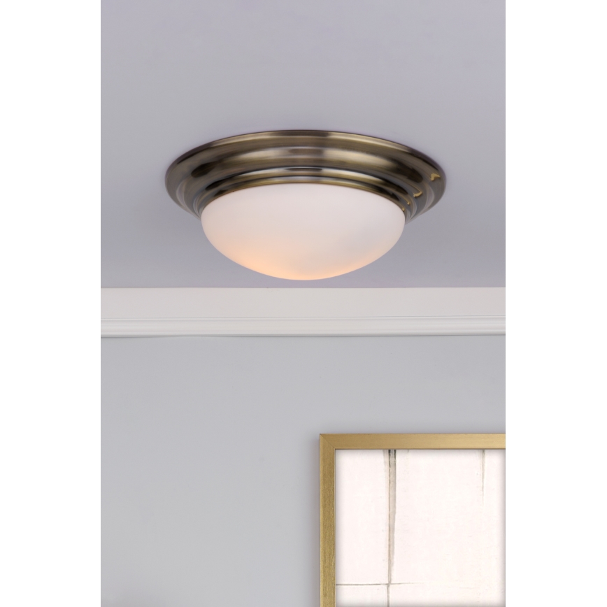 Där Lighting BAR5275 - Lámpara de techo para baño BARCLAY 1xE27/60W/230V Ø 31 cm latón