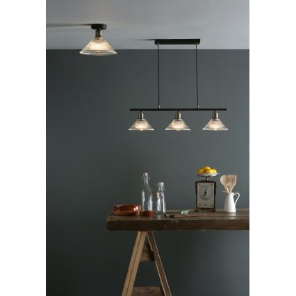 Där Lighting BOY0175 - Lámpara de techo BOYD 1xE27/60W/230V Ø 25 cm latón/vidrio transparente