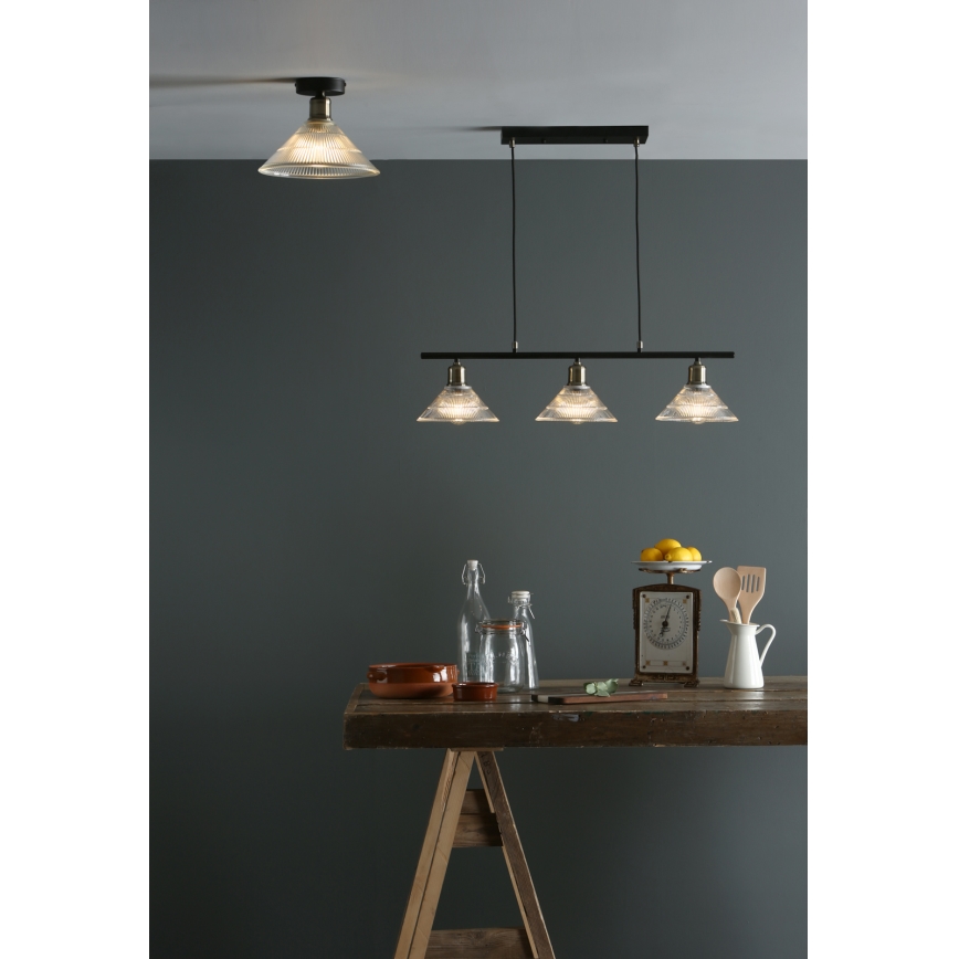 Där Lighting BOY0175 - Lámpara de techo BOYD 1xE27/60W/230V Ø 25 cm latón/vidrio transparente