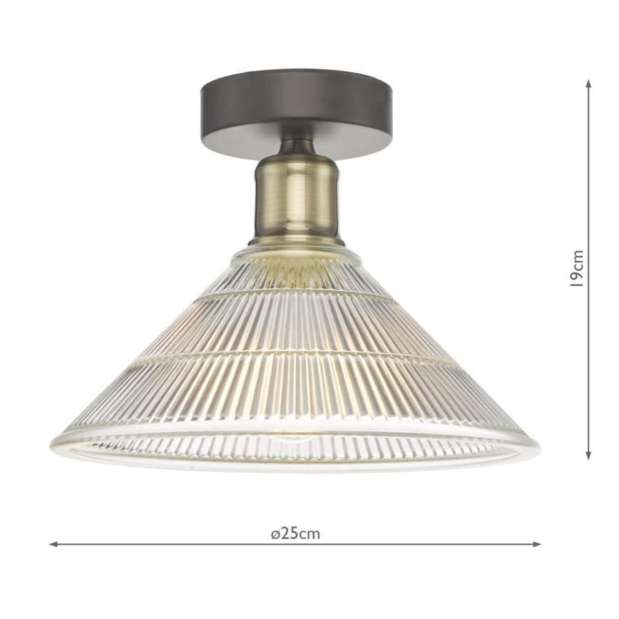 Där Lighting BOY0175 - Lámpara de techo BOYD 1xE27/60W/230V Ø 25 cm latón/vidrio transparente