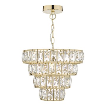 Där Lighting CER0135 - Lámpara colgante con cadena CERYS 1xE27/60W/230V dorada