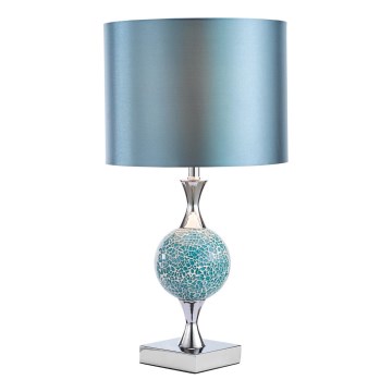 Där Lighting ELS4223 - Lámpara de mesa ELSA 1xE27/40W/230V azul/cromo brillante