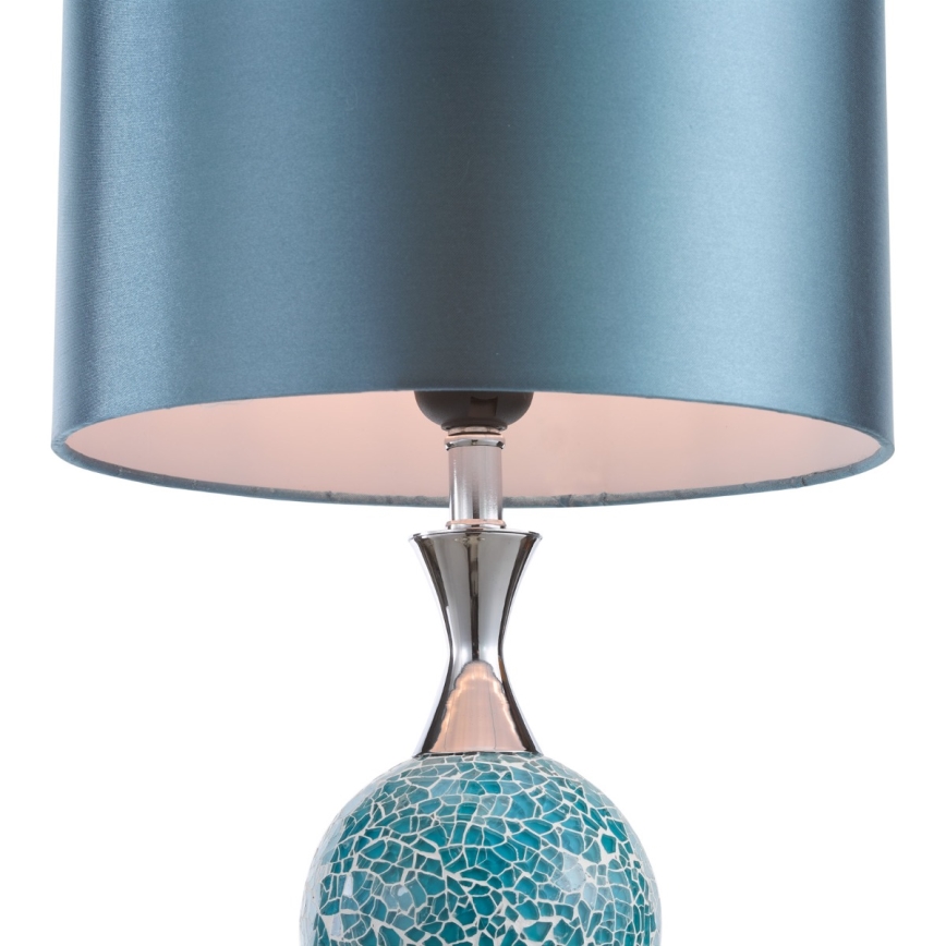 Där Lighting ELS4223 - Lámpara de mesa ELSA 1xE27/40W/230V azul/cromo brillante