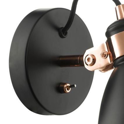 Där Lighting FRE0722 - Aplique de pared orientable FREDERICK 1xE14/40W/230V negro