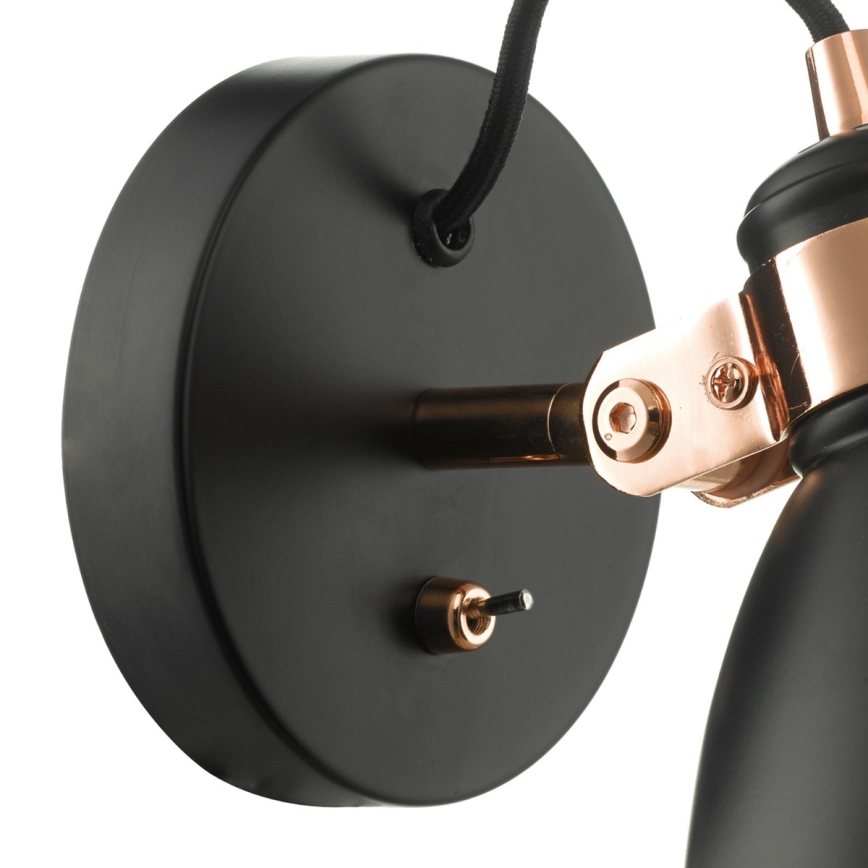 Där Lighting FRE0722 - Aplique de pared orientable FREDERICK 1xE14/40W/230V negro