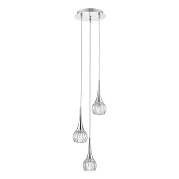 Där Lighting LYA0350 - Lámpara colgante con cable LYALL 3xG9/40W/230V cromo brillante
