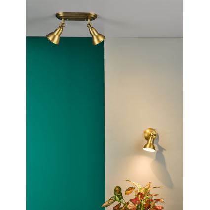 Där Lighting NAT0742 - Aplique de pared orientable NATHANIEL 1xGU10/11W/230V latón