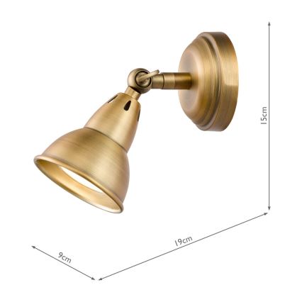 Där Lighting NAT0742 - Aplique de pared orientable NATHANIEL 1xGU10/11W/230V latón