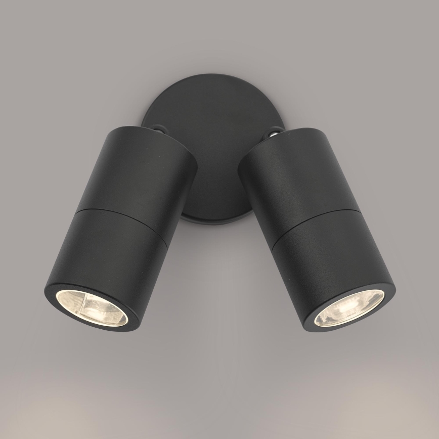 Där Lighting ORT0922 - Aplique de pared LED exterior orientable ORTEGA 2xGU10/5W/230V IP65 negro