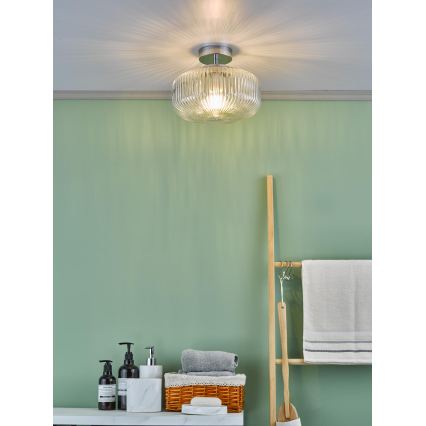 Där Lighting RIV5208 - Plafón de montaje en superficie para baño RIVA 1xE27/60W/230V IP44 cromo brillante