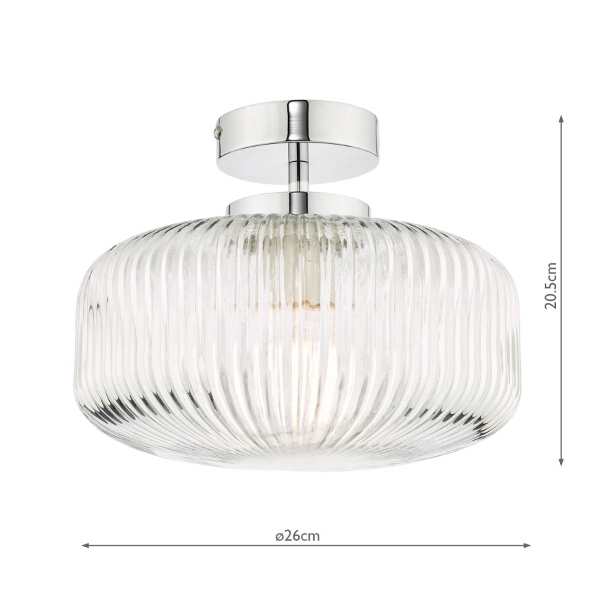 Där Lighting RIV5208 - Plafón de montaje en superficie para baño RIVA 1xE27/60W/230V IP44 cromo brillante