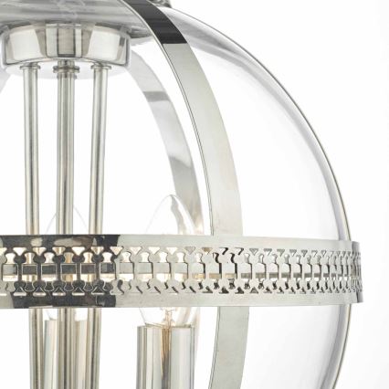 Där Lighting VAN0338 - Lámpara colgante VANESSA con cadena, 3xE14/40W/230V, cromo brillante