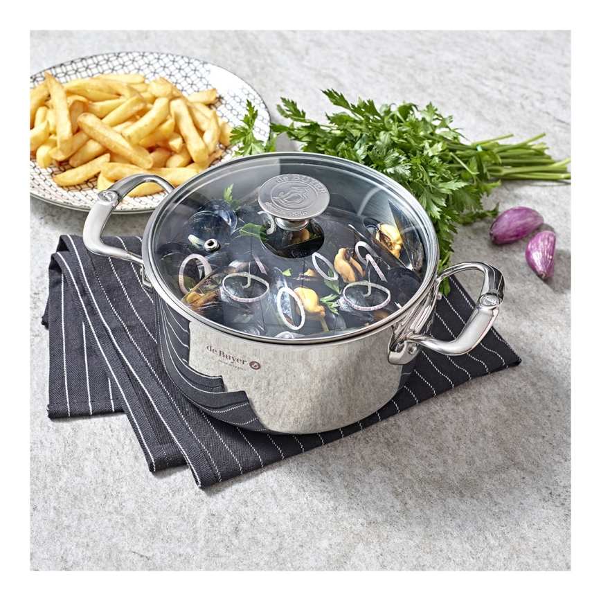 De Buyer 3427.20 - Olla con tapa MILADY 20 cm, acero inoxidable