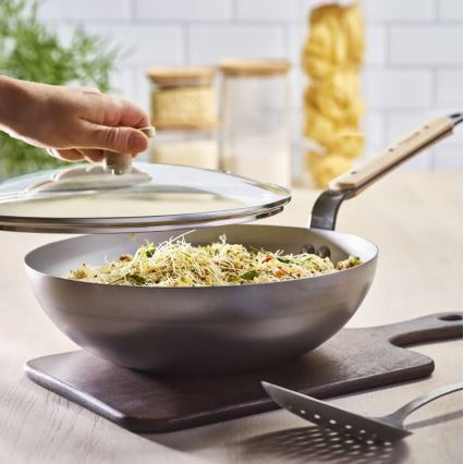 De Buyer 5717.28 - Sartén Wok MINERAL B BOIS 28 cm