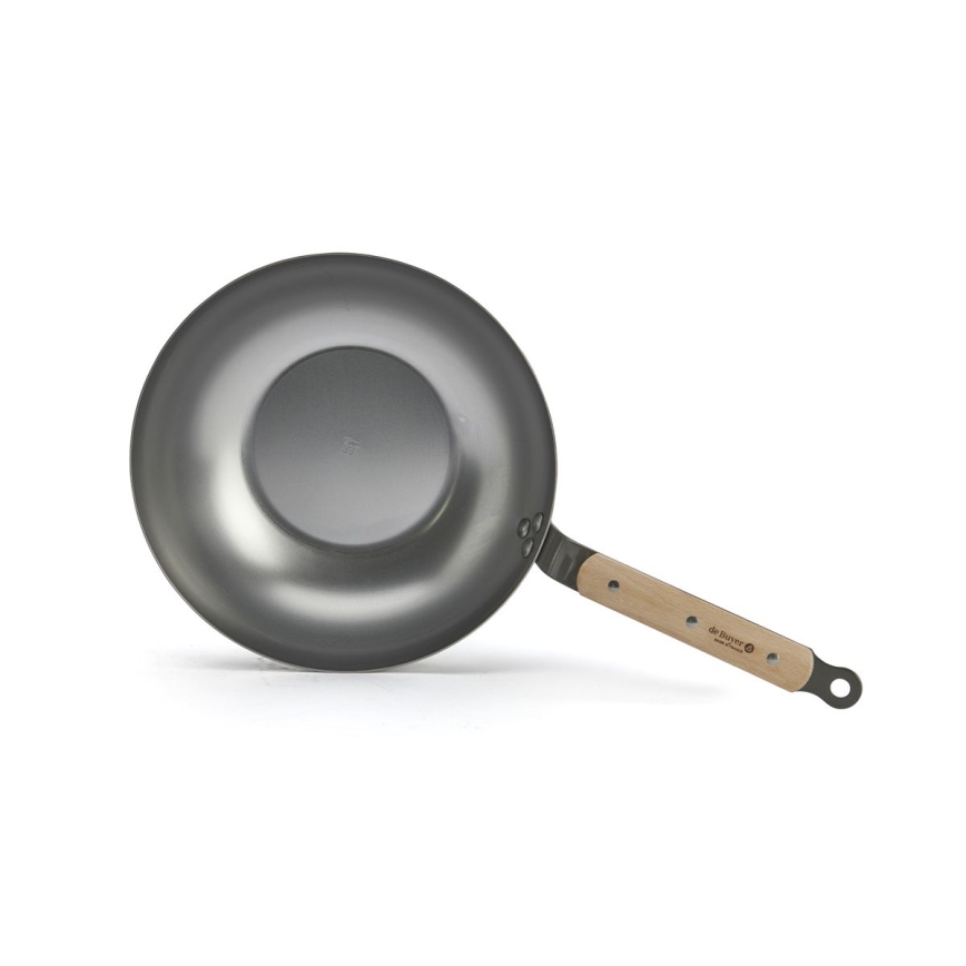De Buyer 5717.28 - Sartén Wok MINERAL B BOIS 28 cm