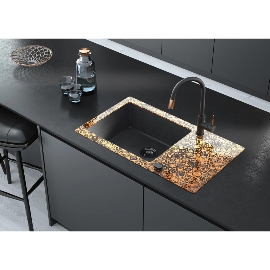 Deante BCA_B64M - Grifo para fregadero ASTER negro/latón