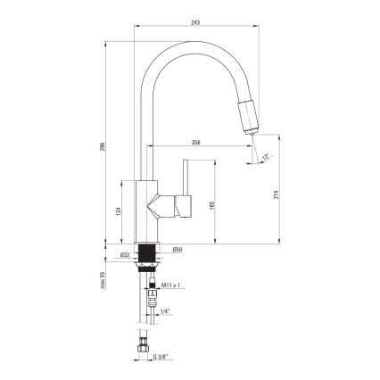 Deante BCA_B64M - Grifo para fregadero ASTER negro/latón