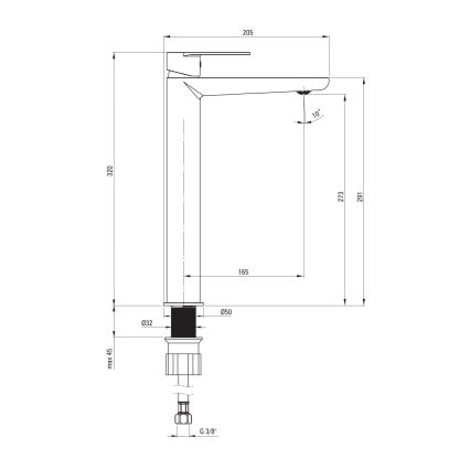 Deante BGA_020K - Grifo de lavabo ALPINIA, cromo brillante