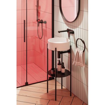 Deante BGA_N54L - Grifo de lavabo para instalación empotrada ALPINIA, acabado negro