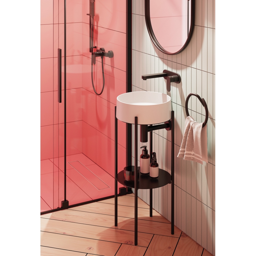 Deante BGA_N54L - Grifo de lavabo para instalación empotrada ALPINIA, acabado negro