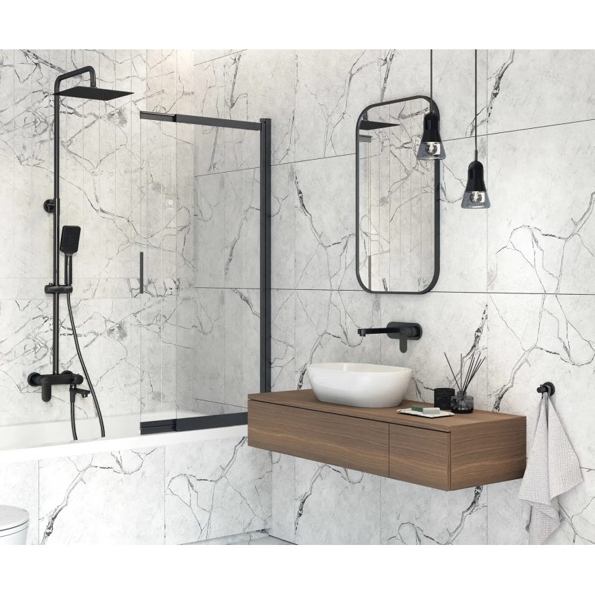 Deante BGA_N54L - Grifo de lavabo para instalación empotrada ALPINIA, acabado negro