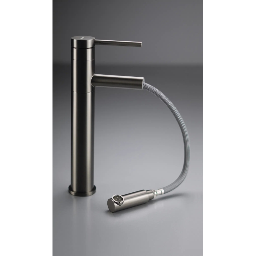 Deante BGE_D22K - Grifo de lavabo con rociador extraíble ORA de 30,9 cm titanio