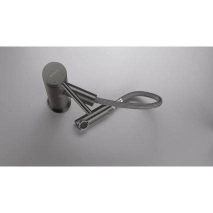 Deante BGE_D22M - Grifo de lavabo con cabezal extraíble ORA 22,9 cm titanio