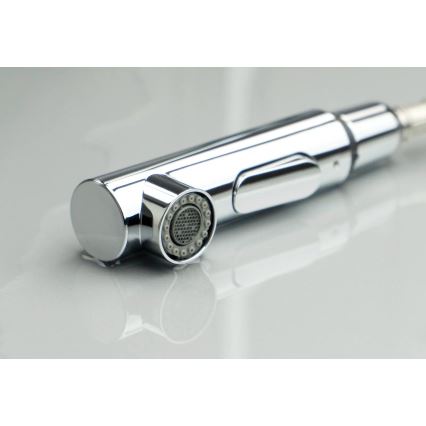 Deante BKM_073M - Grifo de fregadero con rociador extraíble MOMI cromo brillante