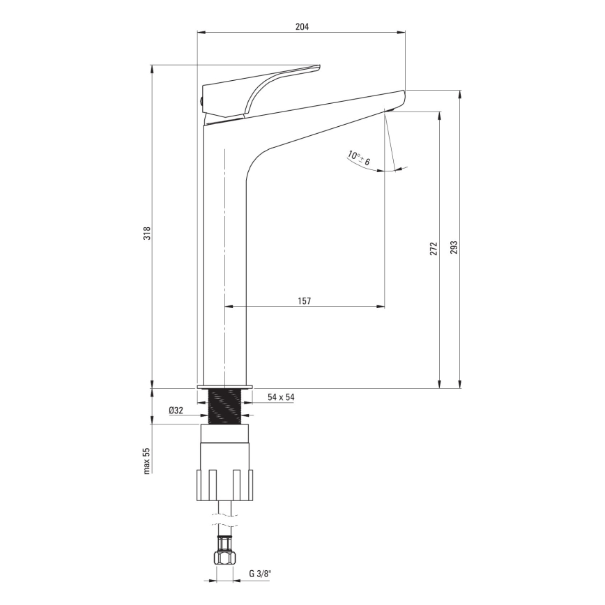 Deante BQH_020N - Grifo para lavabo HIACYNT, cromo brillante