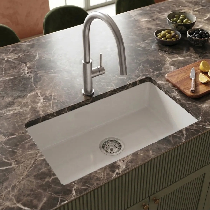 Deante BQJ_F62M - Grifo monomando de cocina EVORA en acero cepillado
