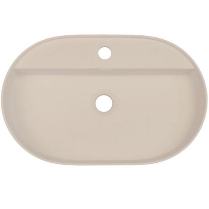 Deante CQS_5U6B - Lavabo sobre encimera con orificio para grifo SILIA 35x55 cm granito/beige