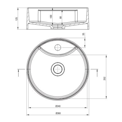 Deante CQS_NU4B - Lavabo de encimera con orificio para grifo SILIA Ø 36 cm granito/negro