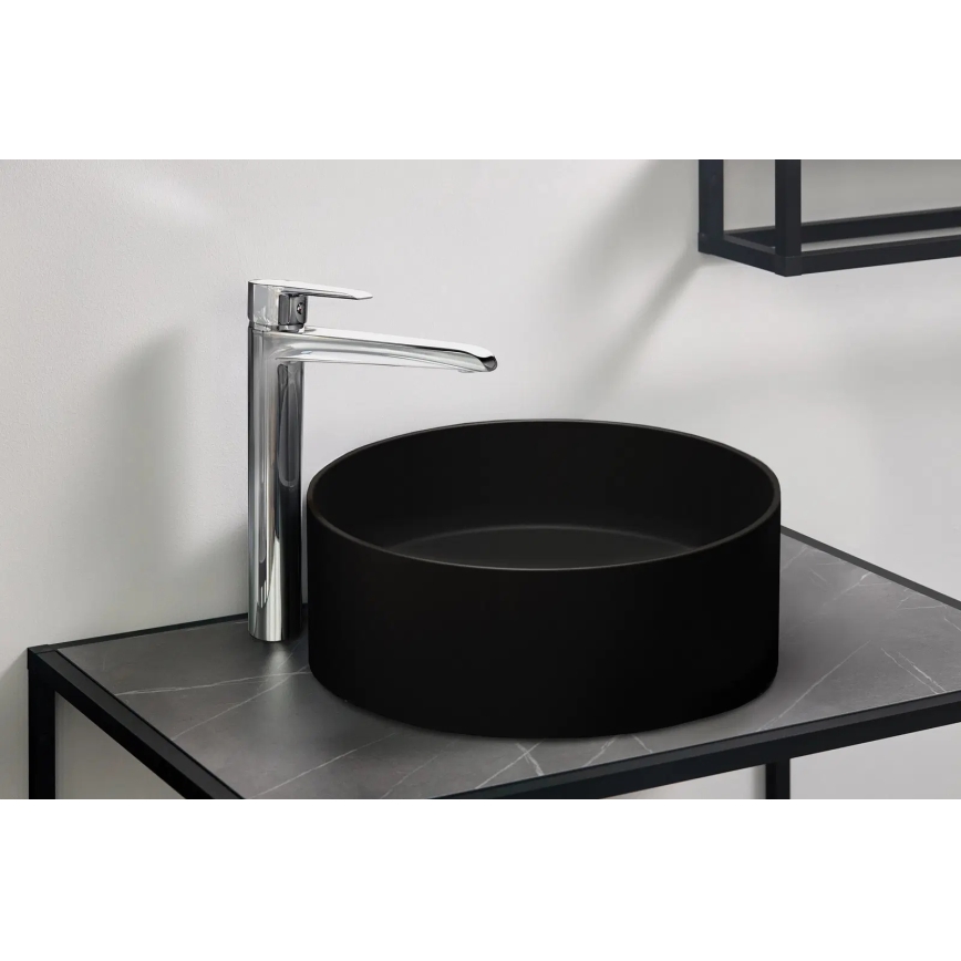 Deante CQS_NU4S - Lavabo sobre encimera SILIA Ø 36 cm granito/negro