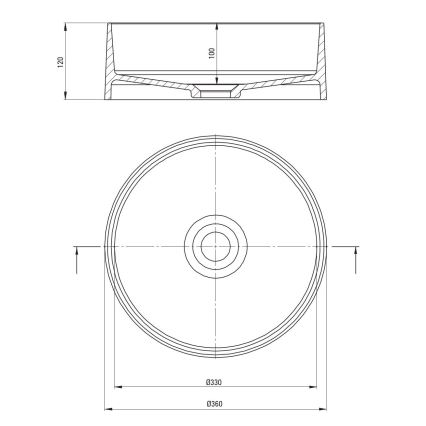 Deante CQS_NU4S - Lavabo sobre encimera SILIA Ø 36 cm granito/negro