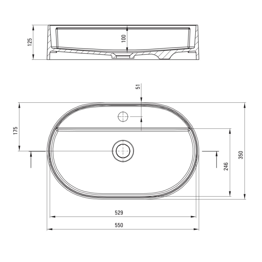 Deante CQS_SU6B - Lavabo para encimera con orificio para grifo SILIA 35x55cm granito/gris metálico