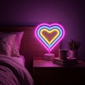 Decoración de mesa LED tipo neón LED/2W/3xAA USB corazón