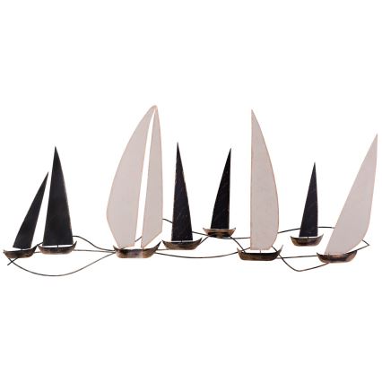 Decoración de pared 52x117 cm barcos de vela metal
