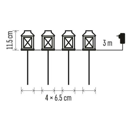 Decoración exterior LED 4xLED/5W/230V IP44