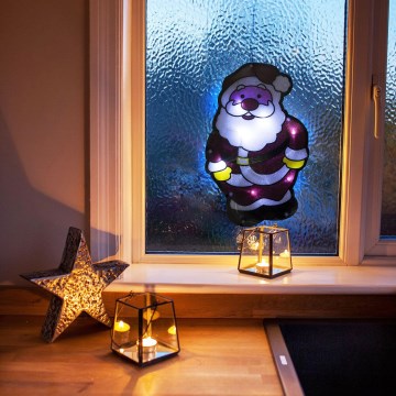 Decoración navideña LED 8xLED/3xAAA, blanco frío, Papá Noel