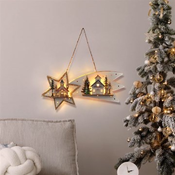 Decoración navideña LED Cometa 10xLED/2xAA