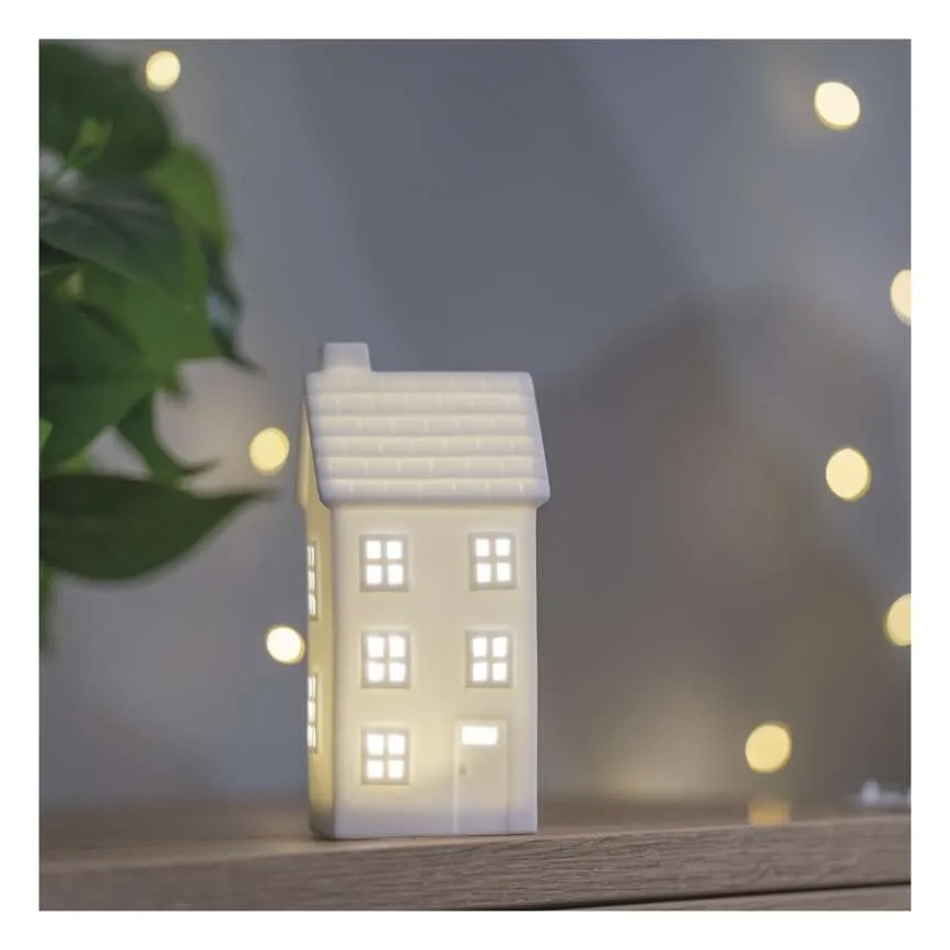 Decoración navideña LED/CR2032 casita